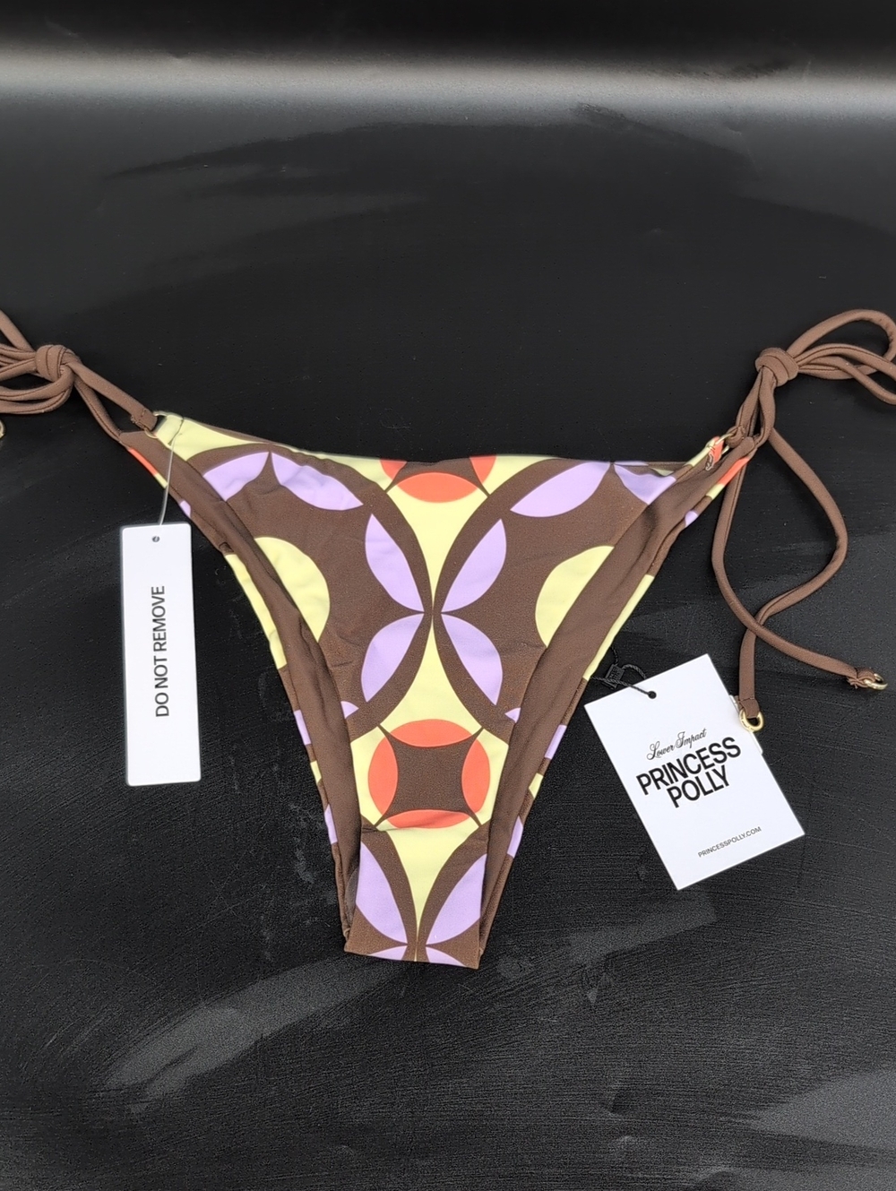 Princess Polly Jenner Tie-Side Bikini Bottom US 8 Vintage Geo